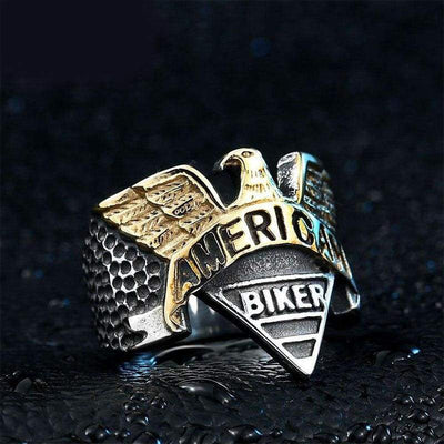 Vintage Amerykański Pierścień Motocyklowy