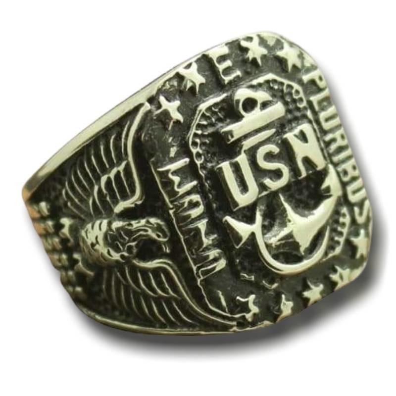 Srebrny Pierścionek Z Marynarki Wojennej Stanów Zjednoczonych