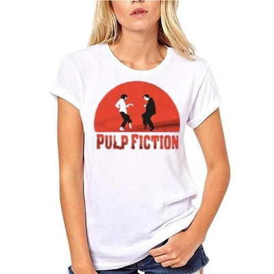 Biała Koszulka Vintage Pulp Fiction