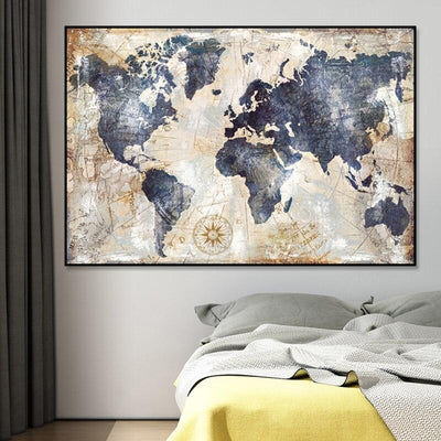 Malarstwo Vintage Mapa Świata