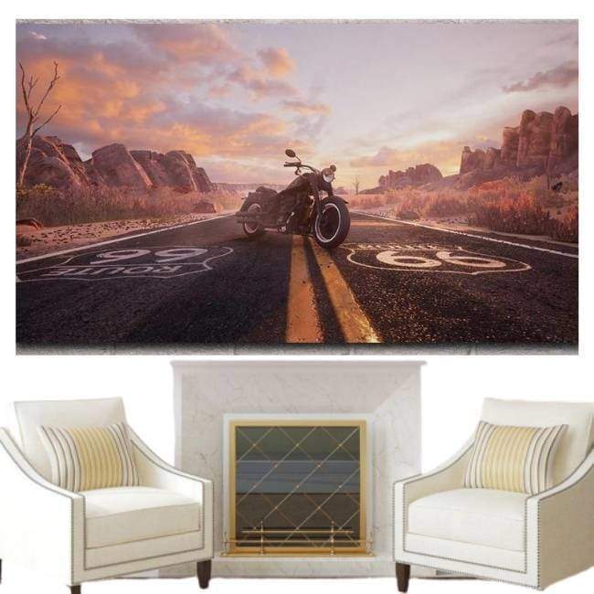 Route 66 Panoramiczny Vintage Malarstwo