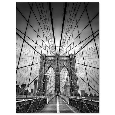 Vintage Malarstwo New York Manhattan Bridge