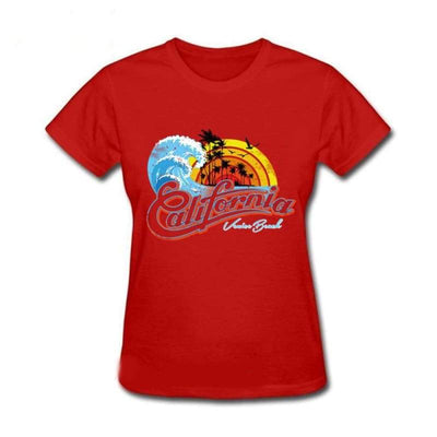Damska Koszulka W Stylu Kalifornijskim W Stylu Vintage