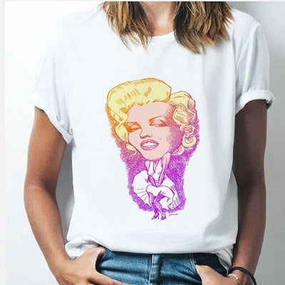 Damski T-Shirt W Stylu Vintage Marilyn Monroe